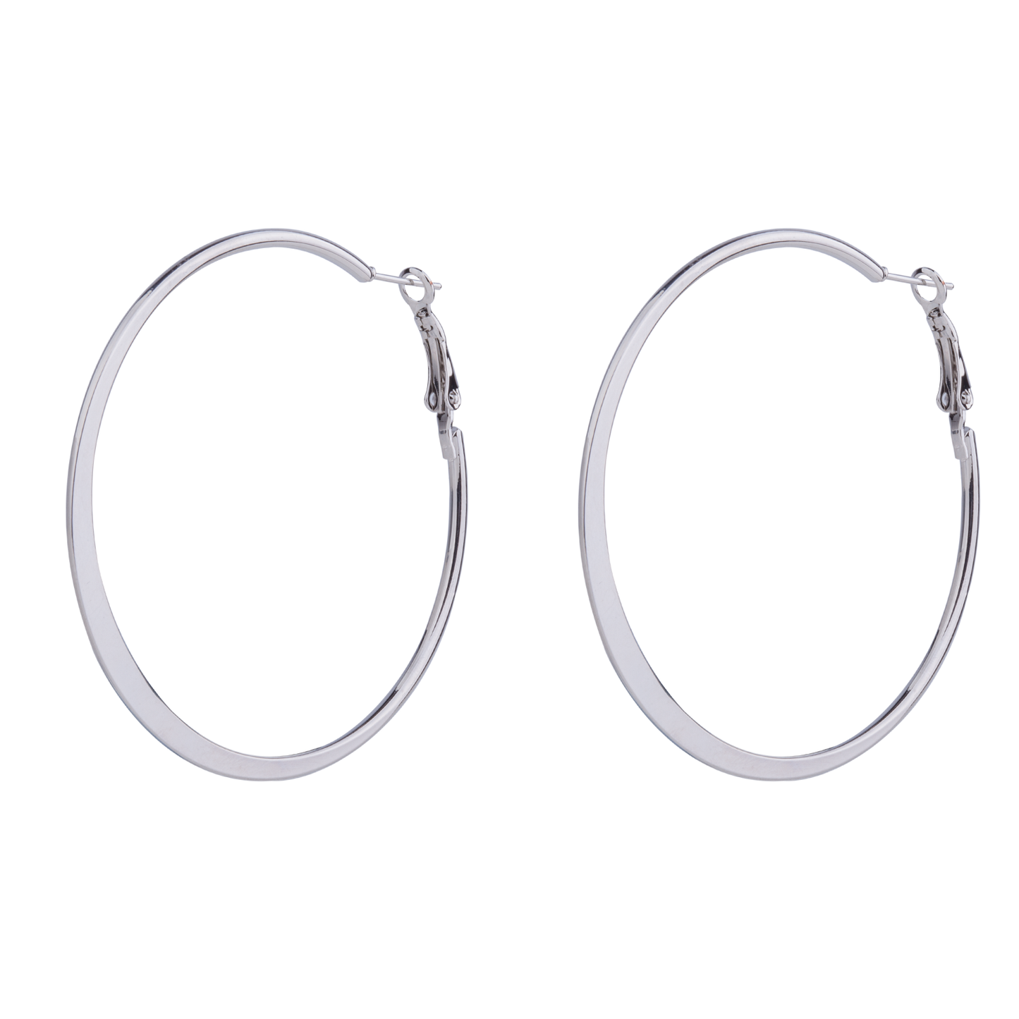 Rhodium Silver Hook Earrings