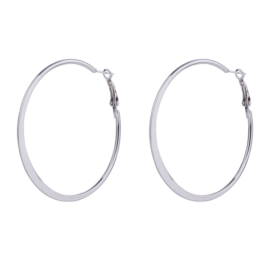 Rhodium Silver Hook Earrings
