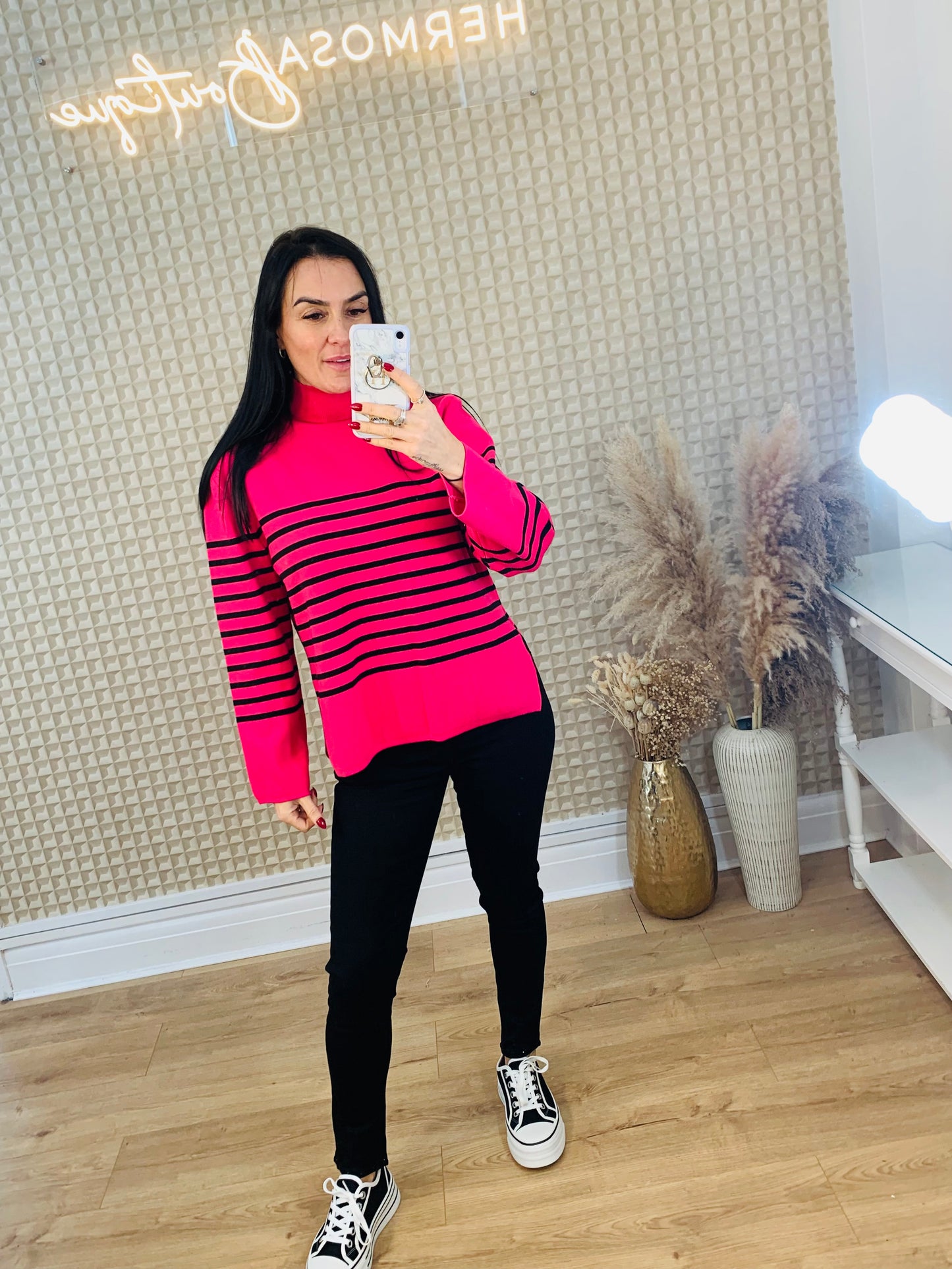 Striped Turtle Neck Jumper