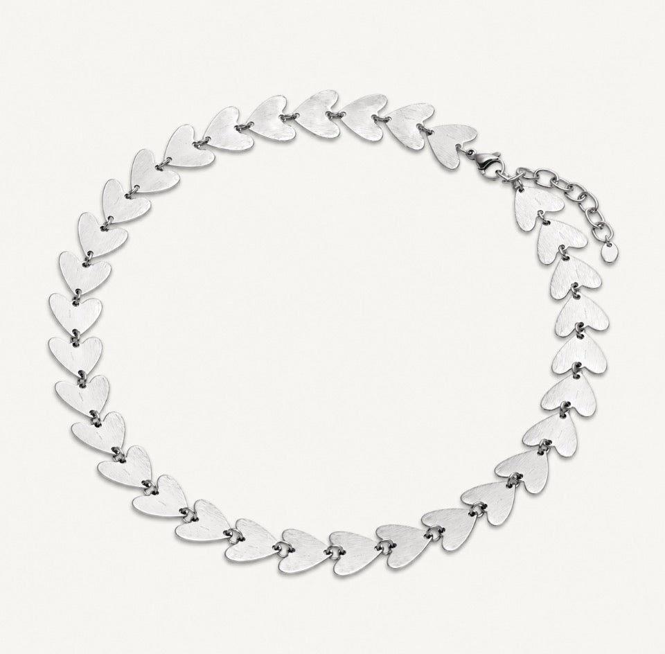 Feathered Silver Heart Knecklace