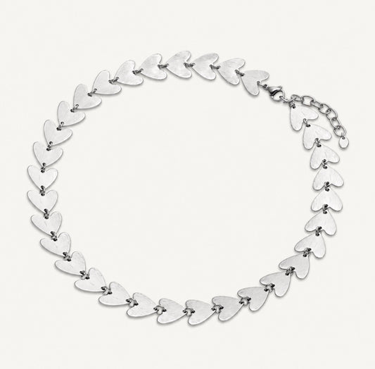 Feathered Silver Heart Knecklace