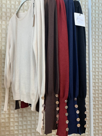 Button Cuff Soft Knit