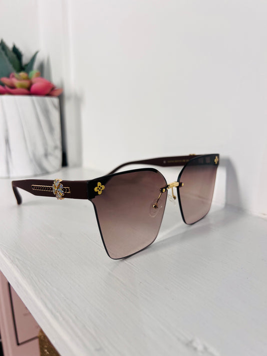 Flower Sunglasses Brown