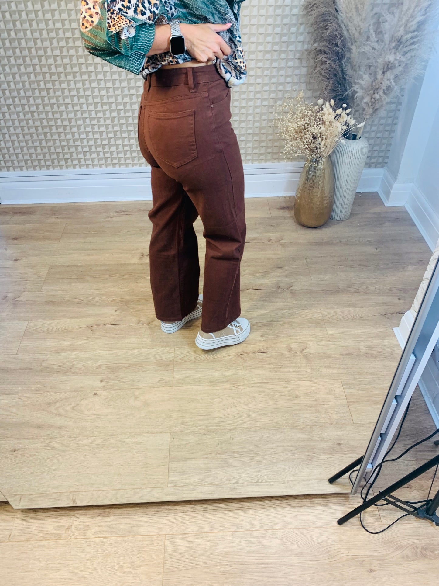 Brown Voggo Wide Leg Jeans