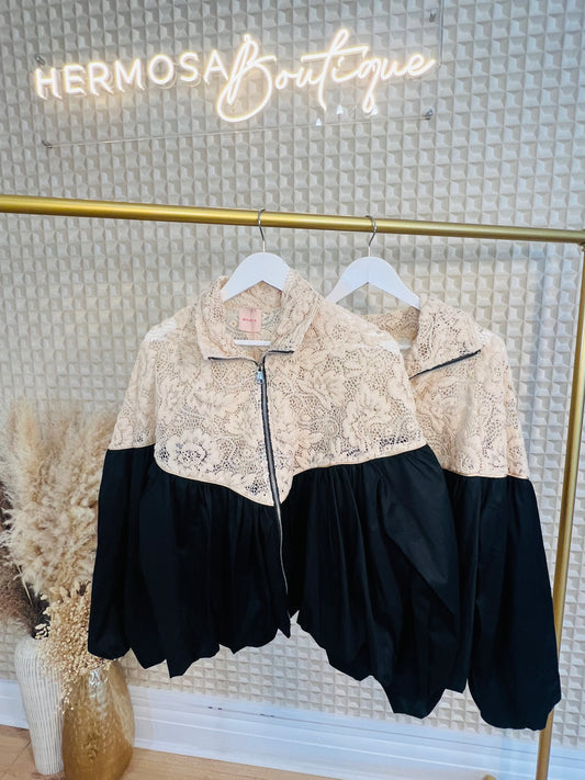 AMELIA LACE BOMBER JACKET