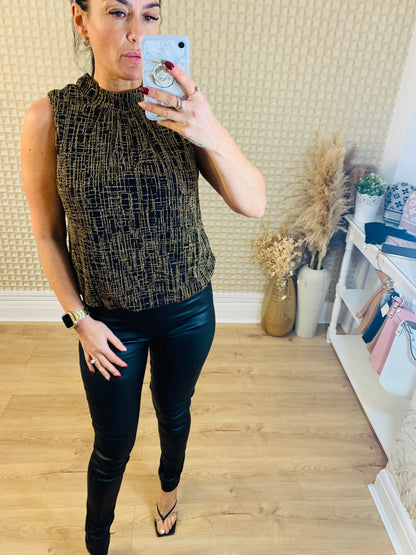 Glam Gold Bubble Hem Top