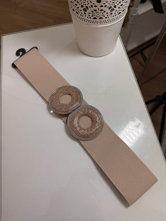 Gold Circles Cream Belt