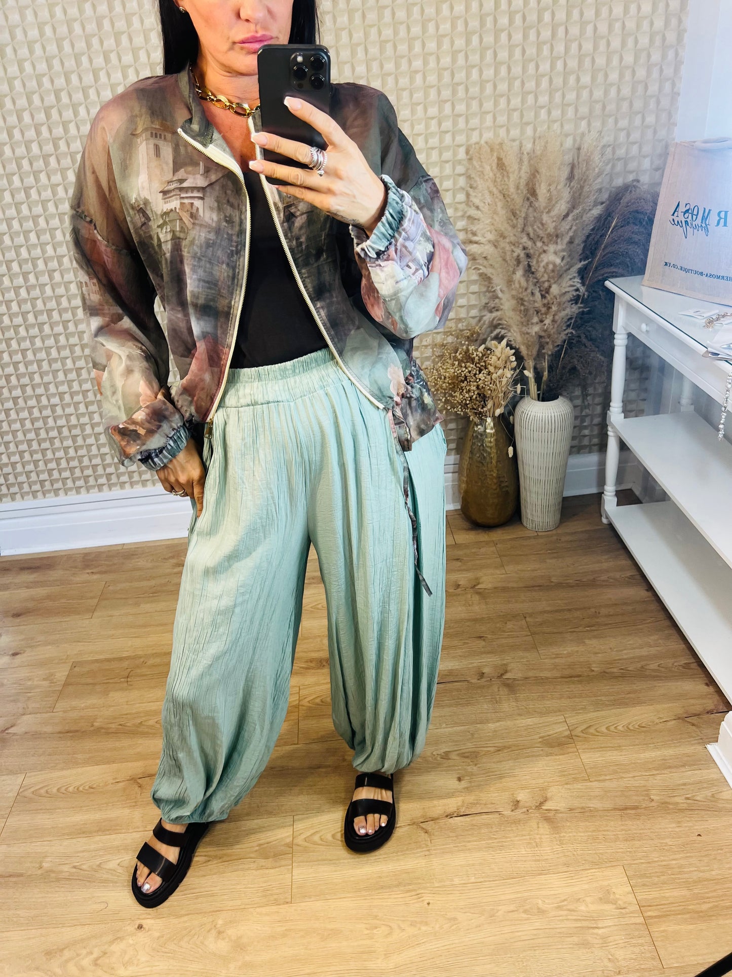 Crinkle Cuffed Pants
