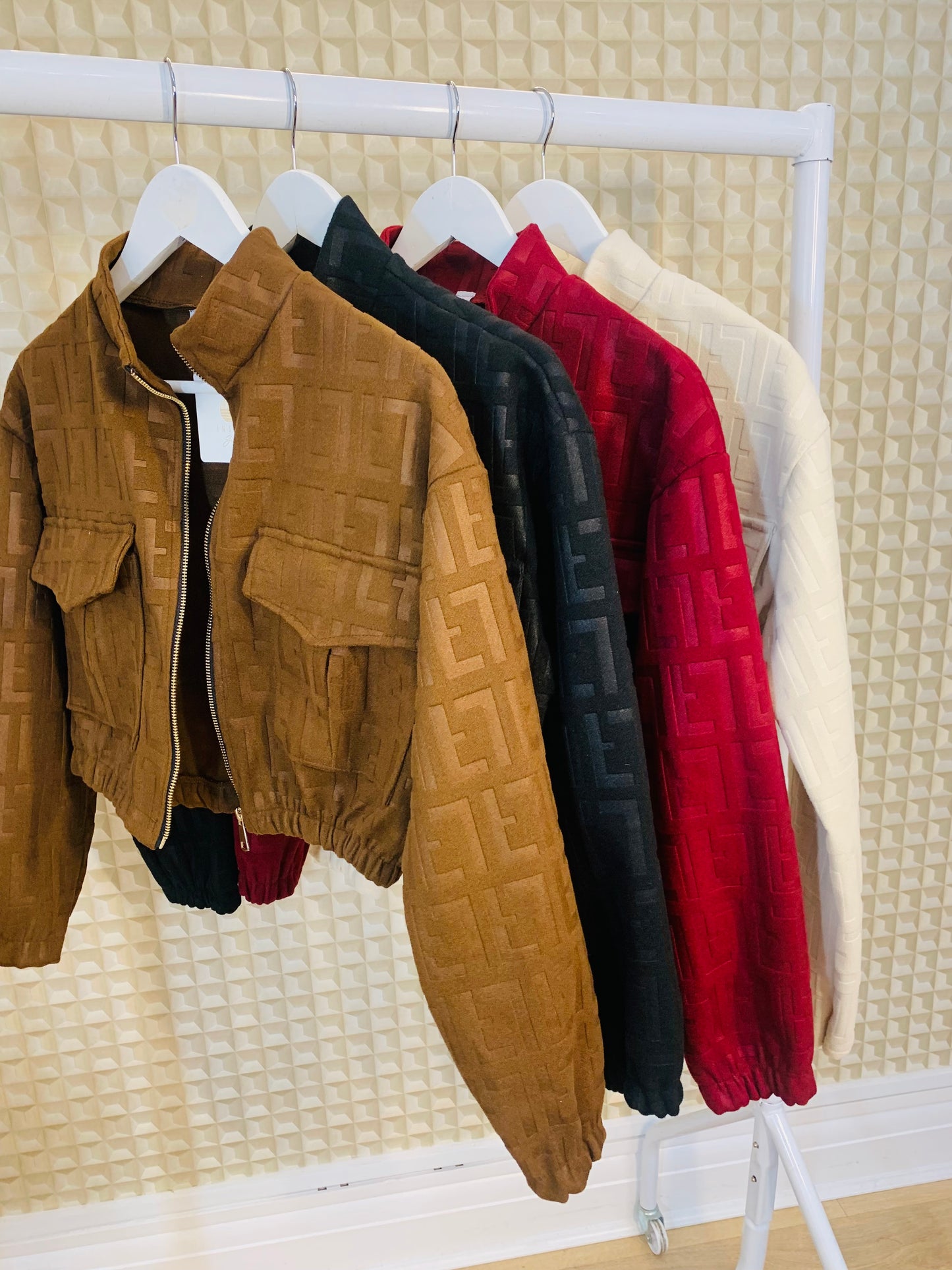 Embossed Bomber Jacket