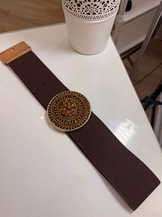 Brown Rosette Buckle Belt