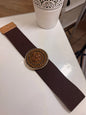 Brown Rosette Buckle Belt