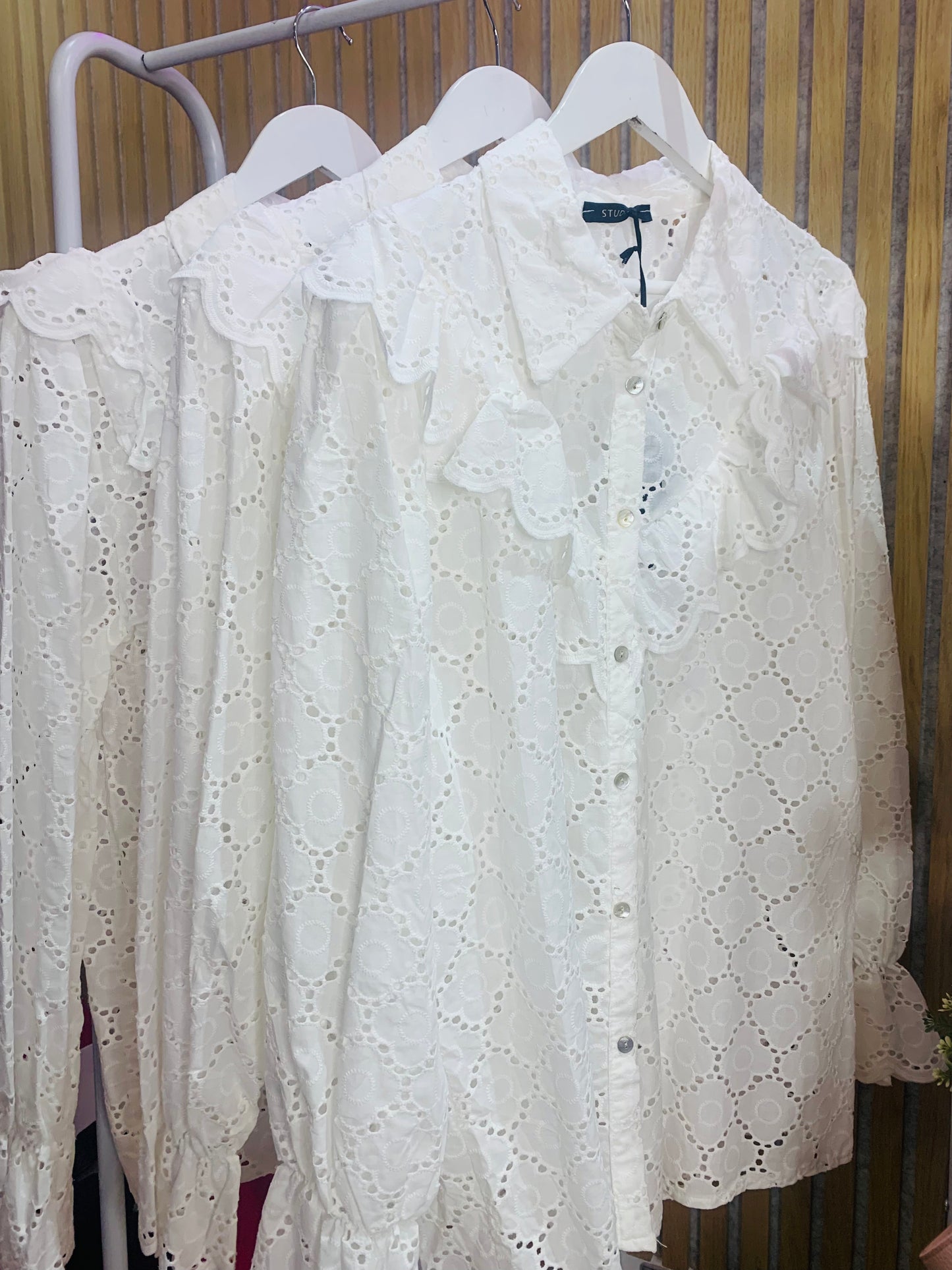 Broderie Anglaise Frill Blouse