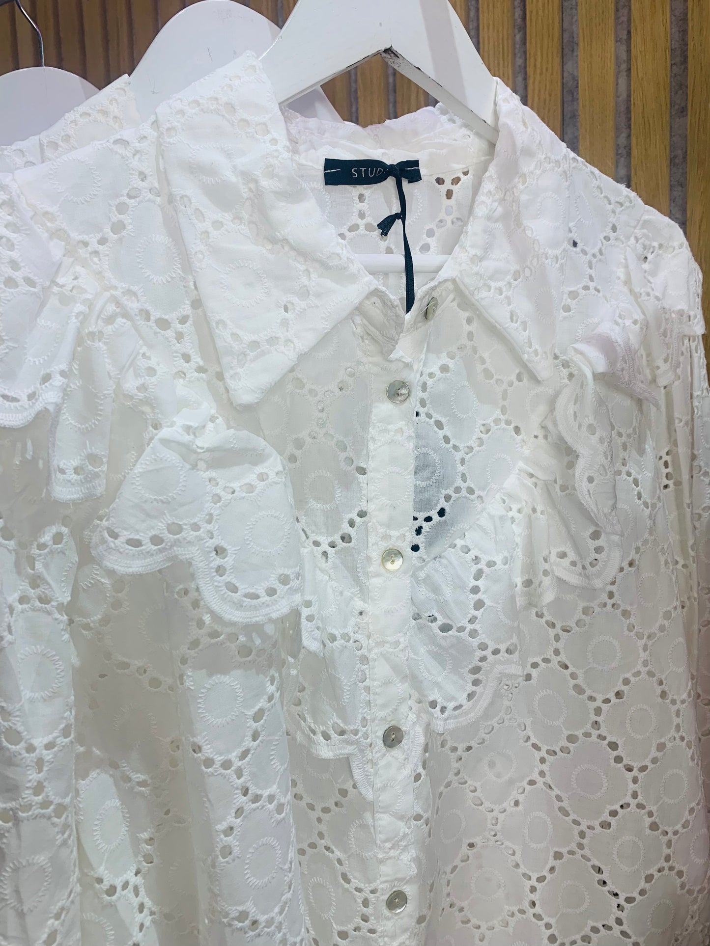 Broderie Anglaise Frill Blouse