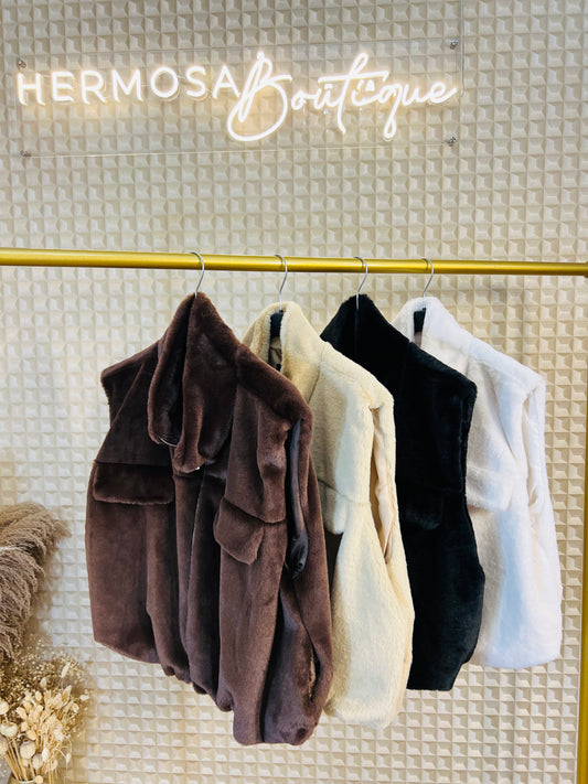 Bubble Hem Fur Gilet