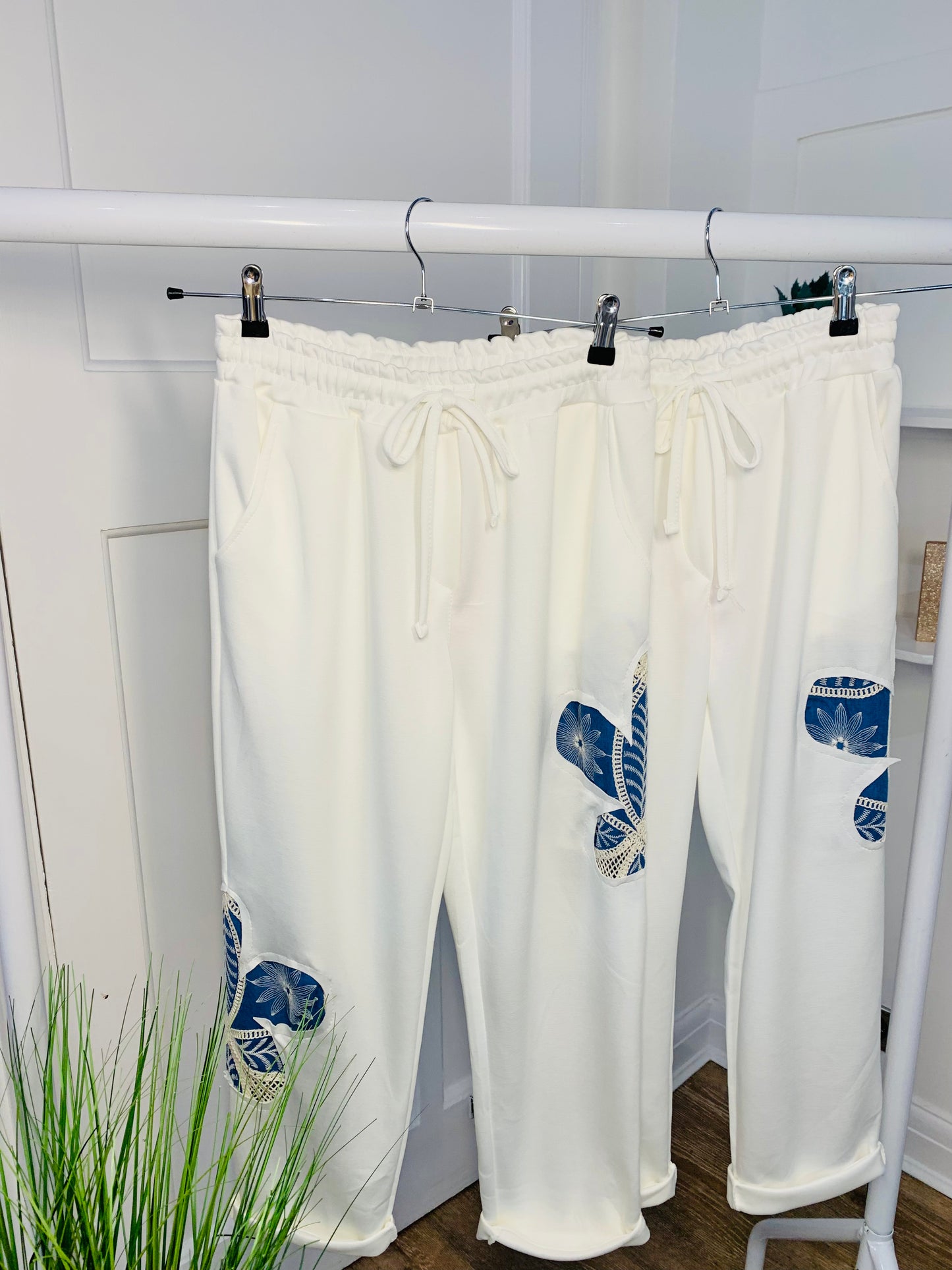 Blue Flower Joggers