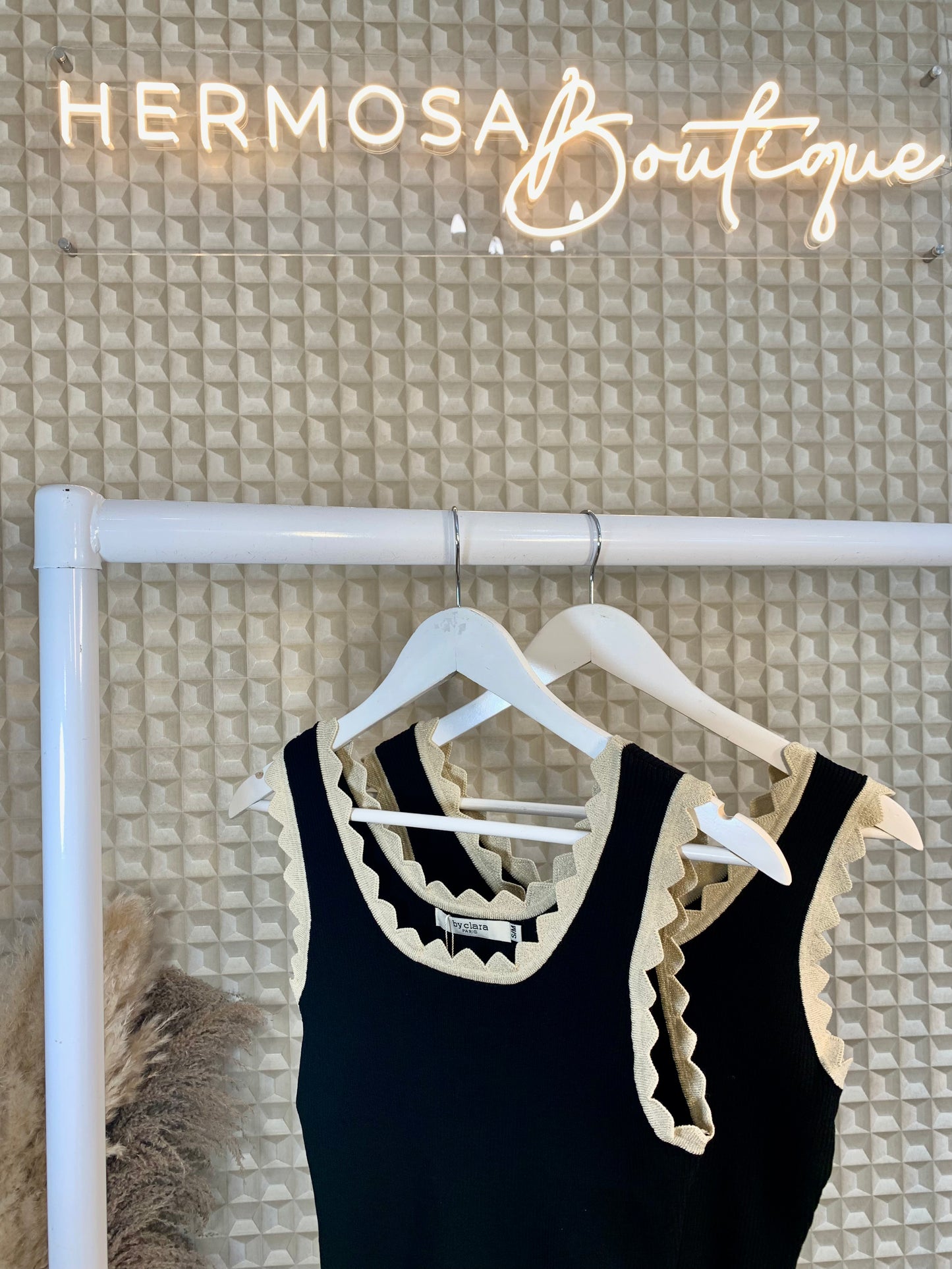 Gold Trim Vest Black