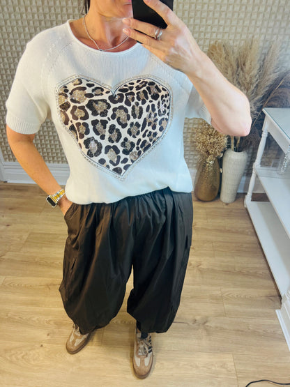 Leopard Heart Knit