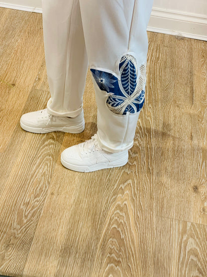 Blue Flower Joggers