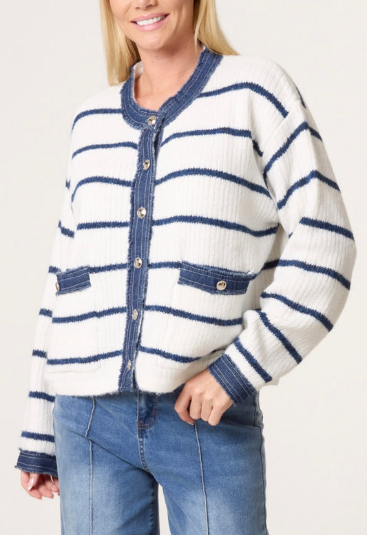 Denim Trim Cardi