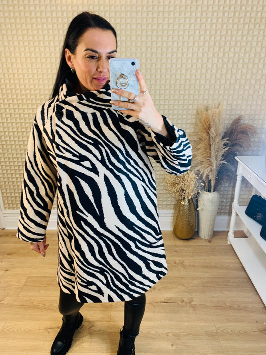 Animal print coat