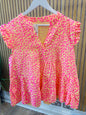 Nadia Neon Frill Smock Top