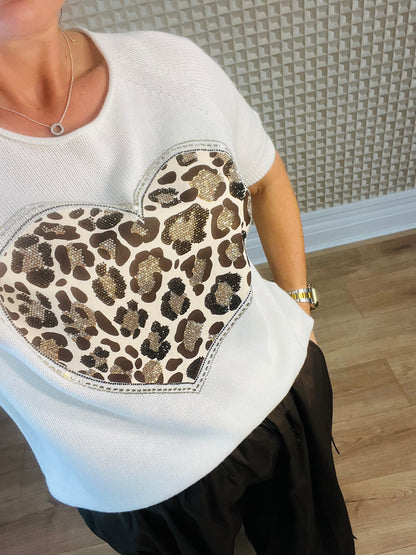 Leopard Heart Knit