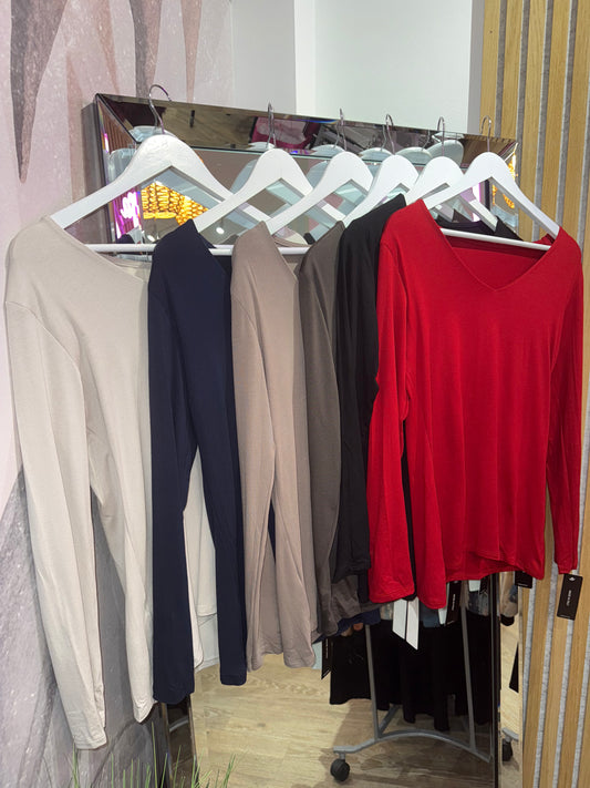 Basic Long Sleeve V Neck 10-18