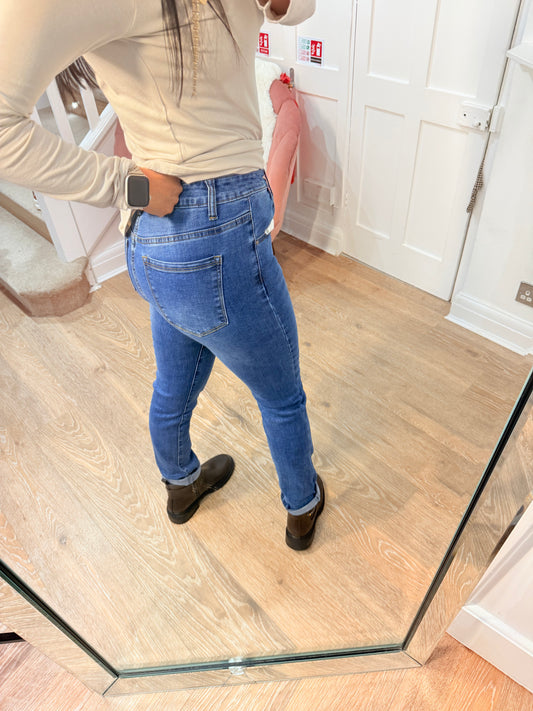 Shiny Design Slim Fit Jeans