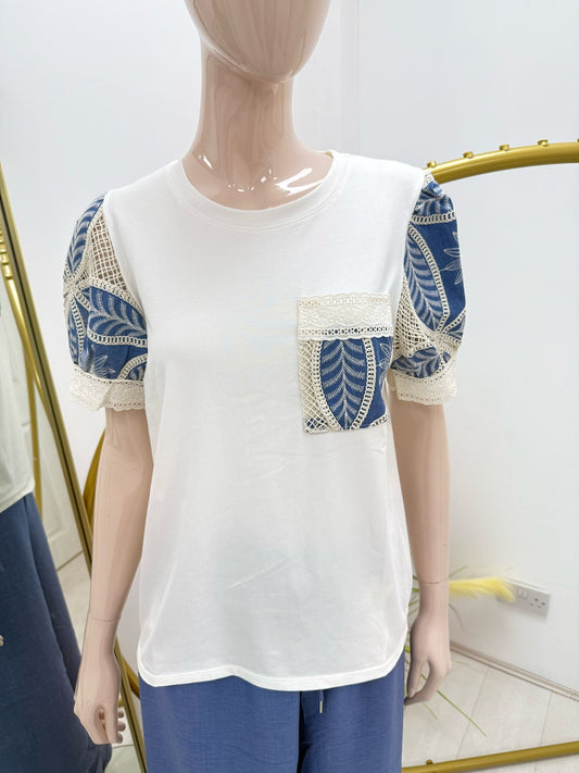 Blue Sleeve T Shirt