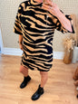 Tiger Knit Dress Brown