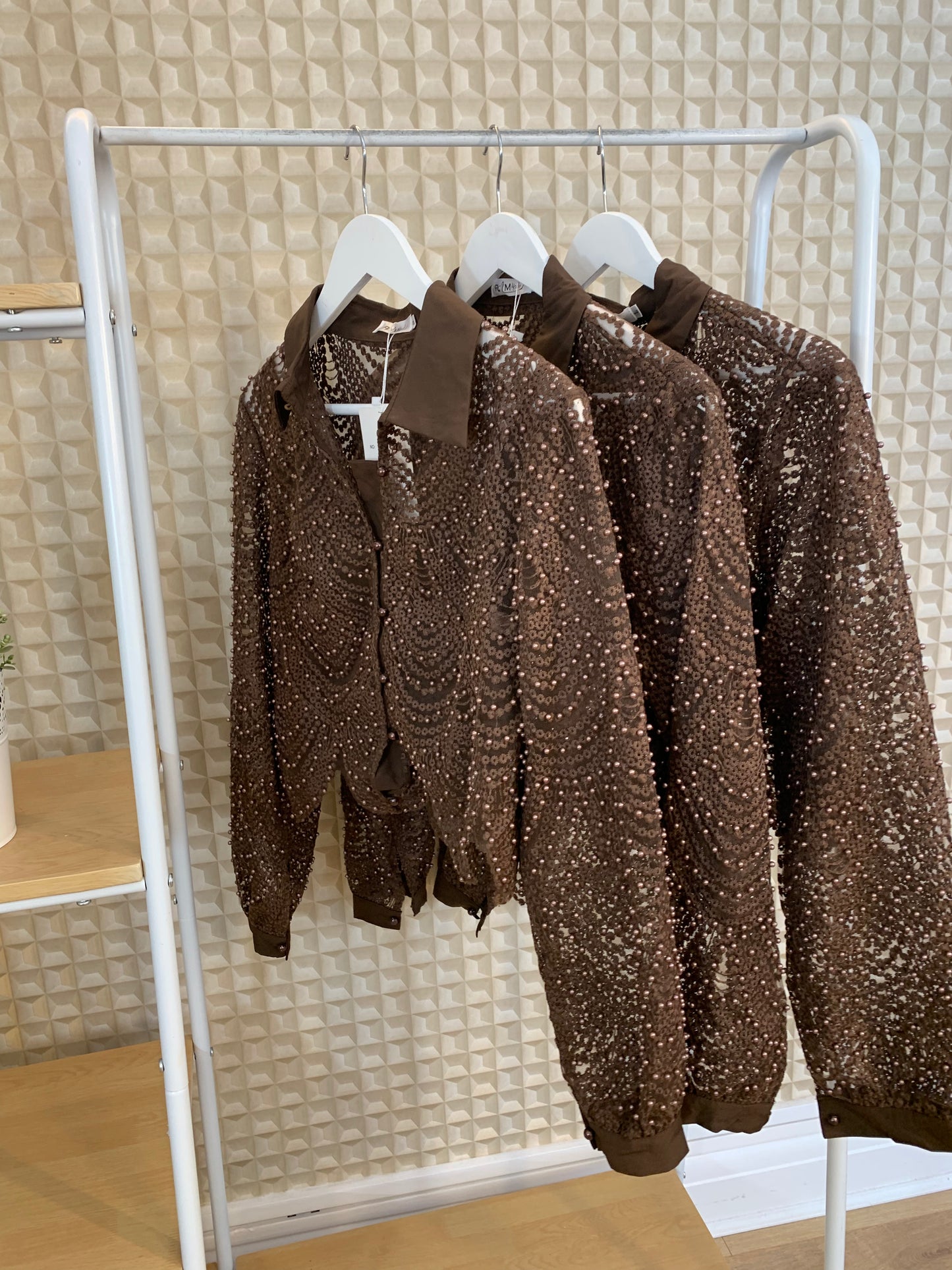 Brown Beaded Blouse
