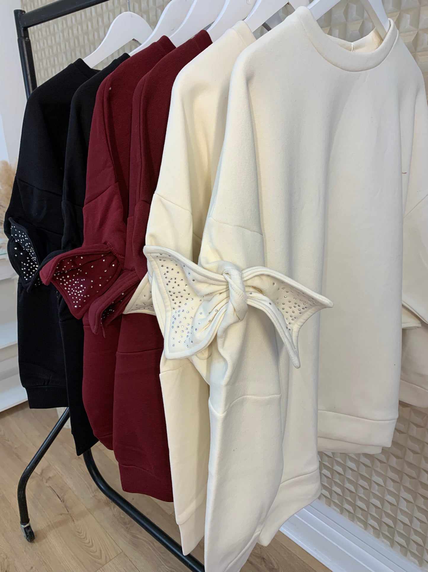 Black Bow Sleeve Sweater