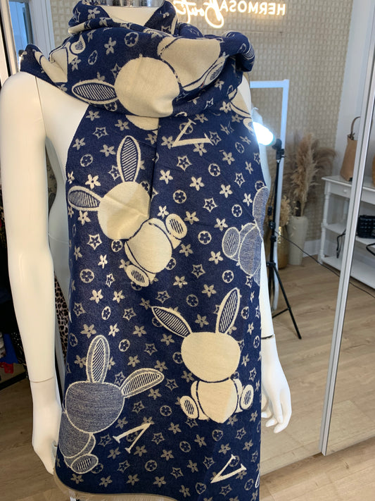 LV Teddy Scarf blue