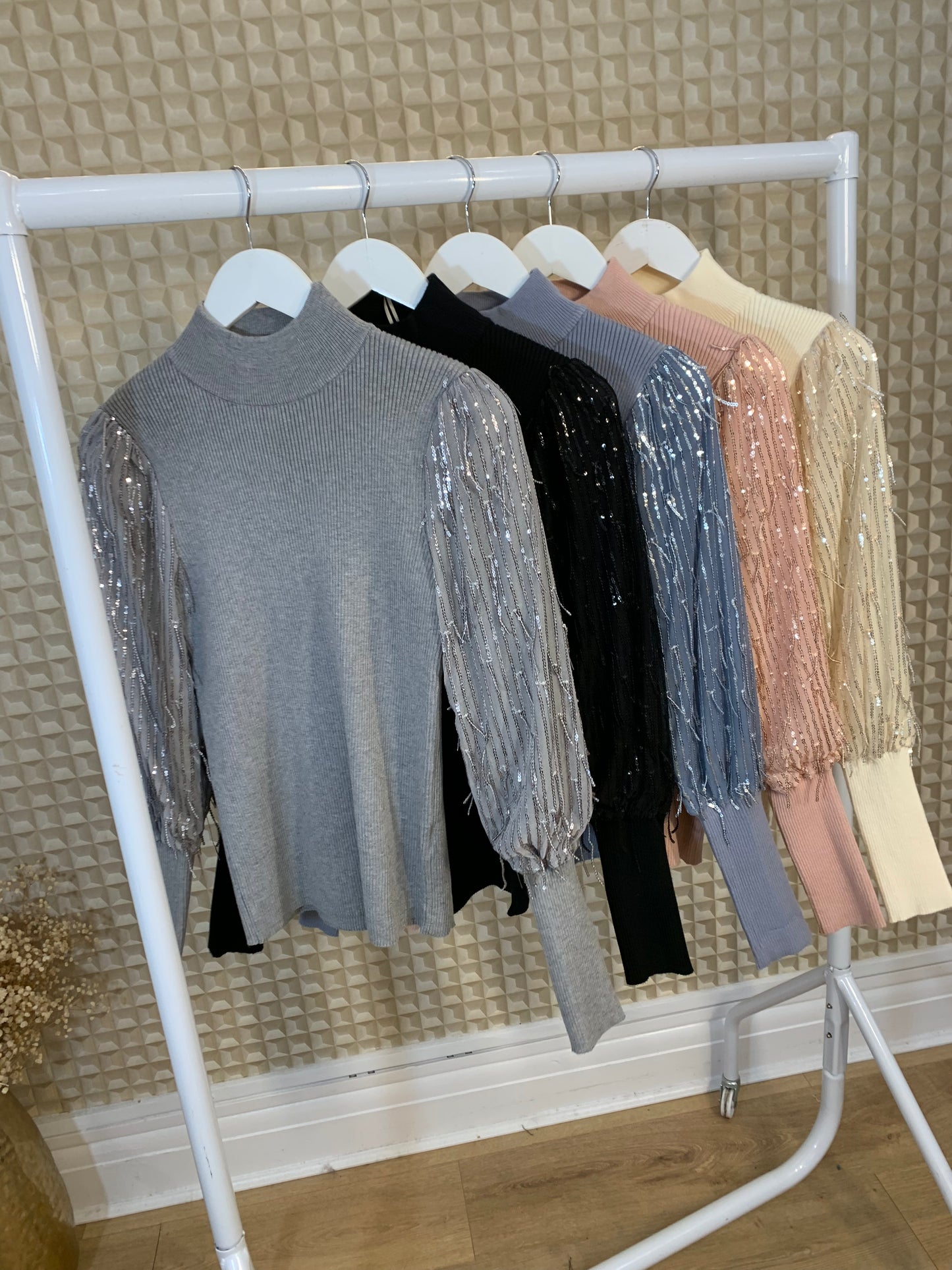 Sequin Sleeve Jumper