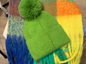 Rainbow scarf and Green Hat set