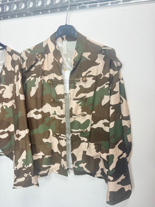 Poetry Camo Military Jacket