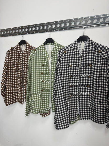 Gingham Military Jacket