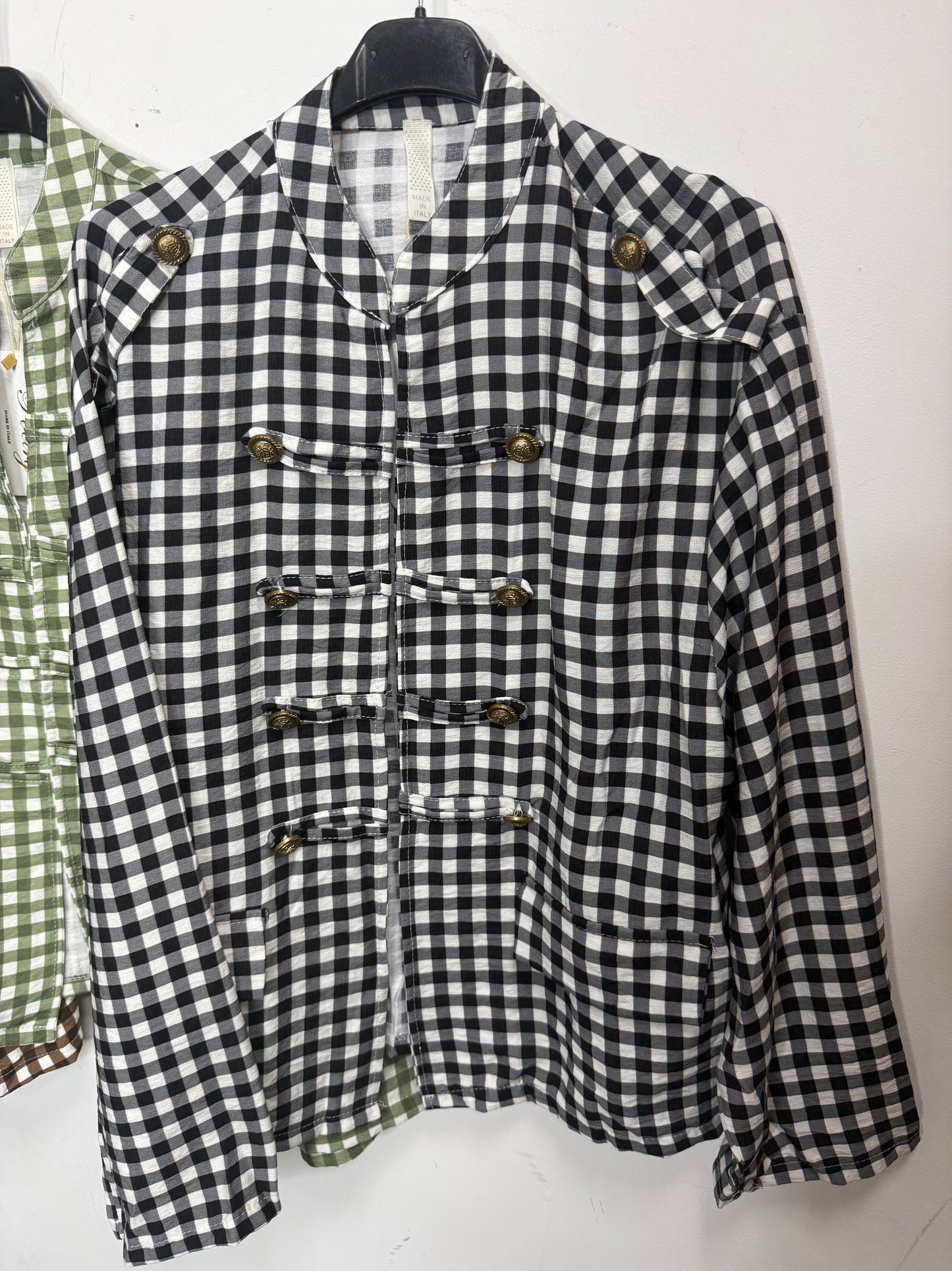 Gingham Military Jacket