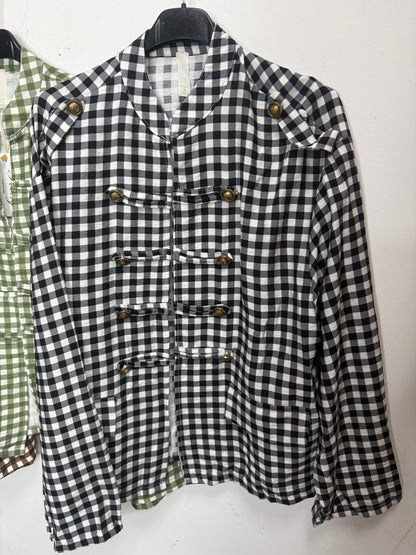 Gingham Military Jacket