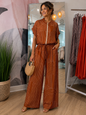 Linear silk two piece