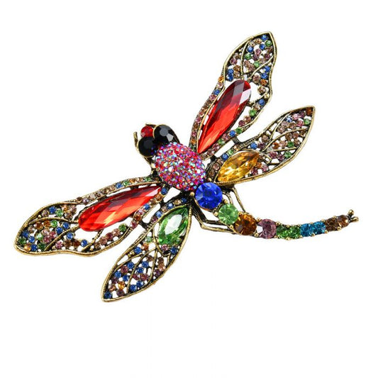 Multi Colour Dragonfly Broach