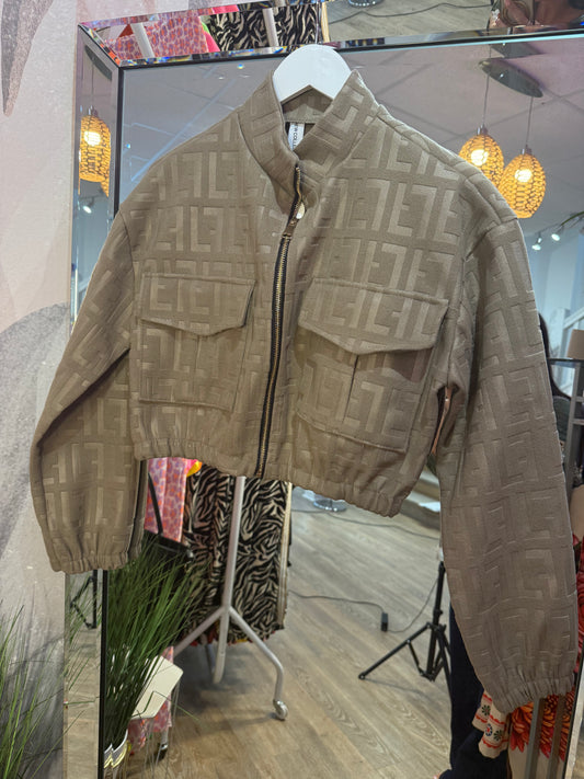 Embossed Bomber Jacket