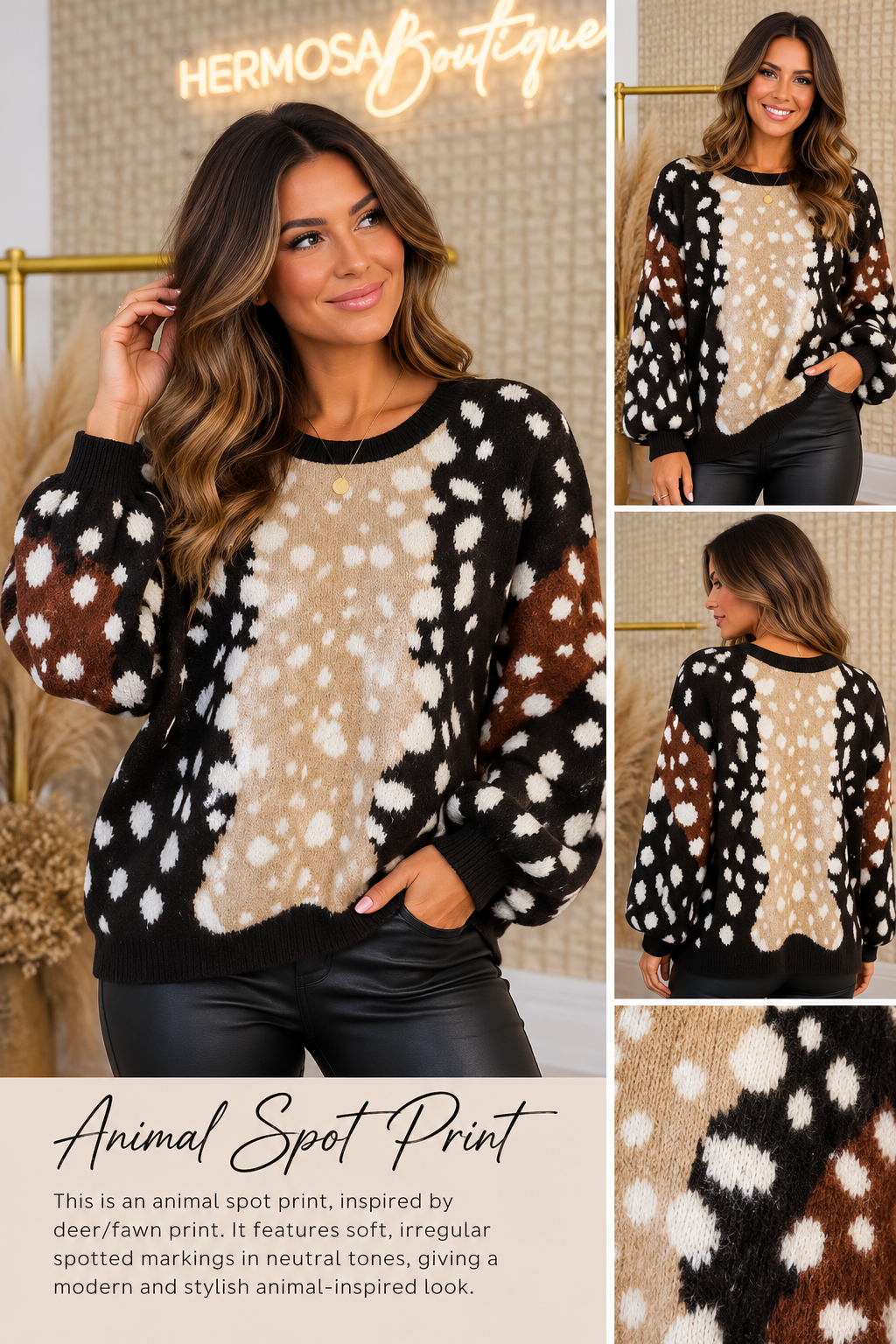 Animal Spot print Sparkle Jumper