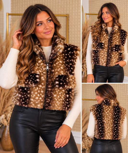 Bambi Fur Zip up Gillet