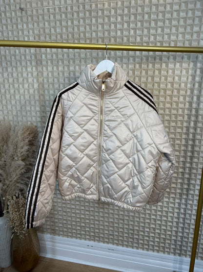 Four Stripe Quilted Bomber Jacket