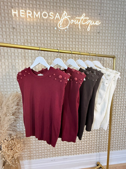 Bead Trim Knit S-M