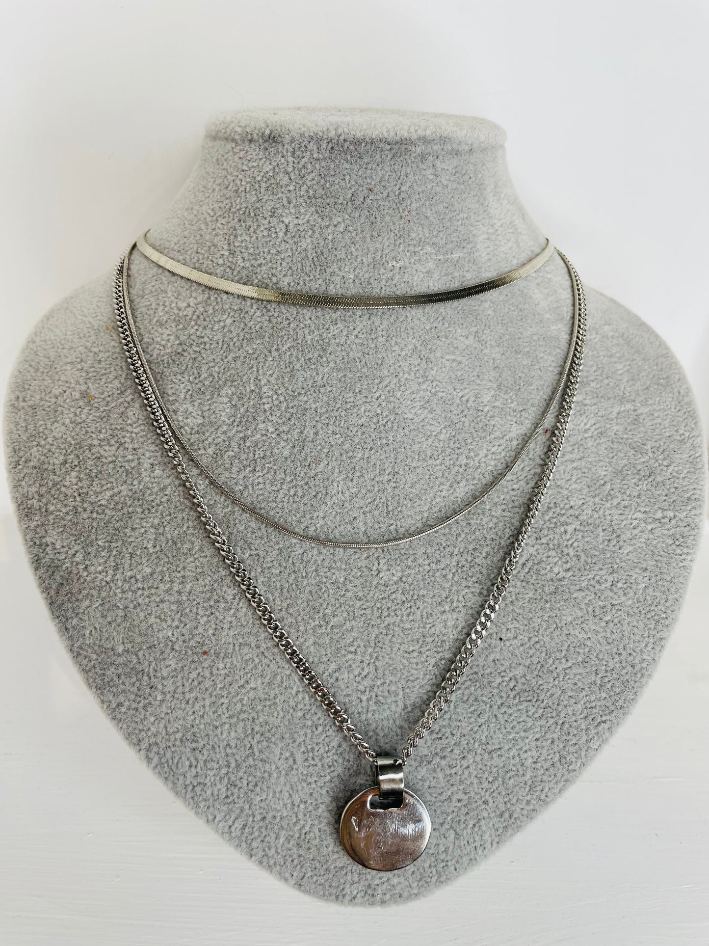Silver Layered Choker Necklace